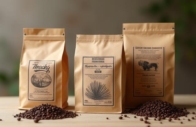 Mockup of creative coffee packaging design for a local roaster