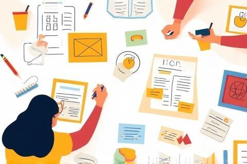 Image of a person engaged in writing or content creation